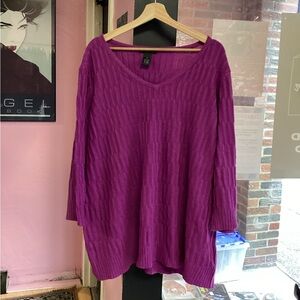 Design History Purple Women's Sweater Cardigan